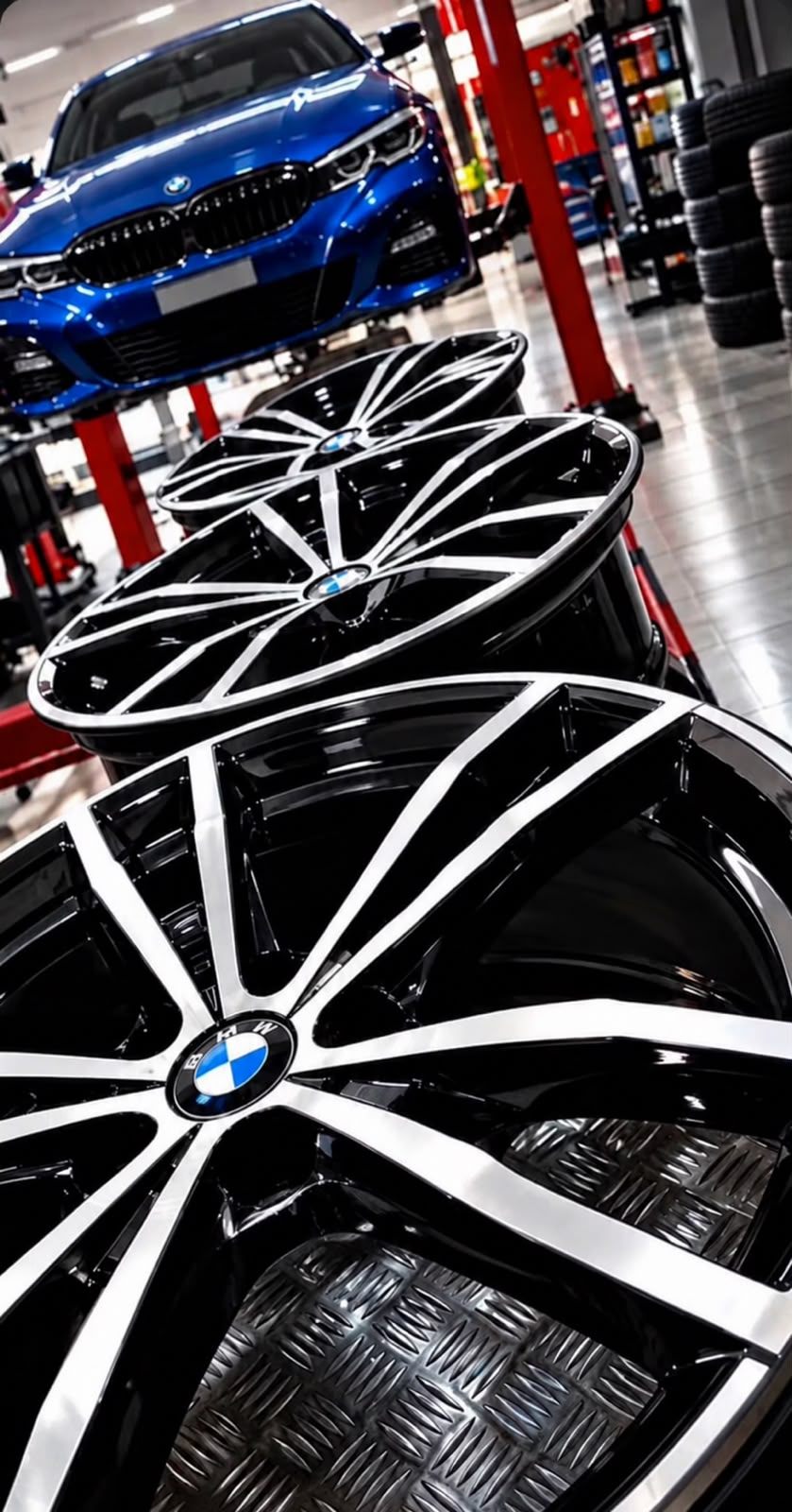 Rodas BMW com face diamantada